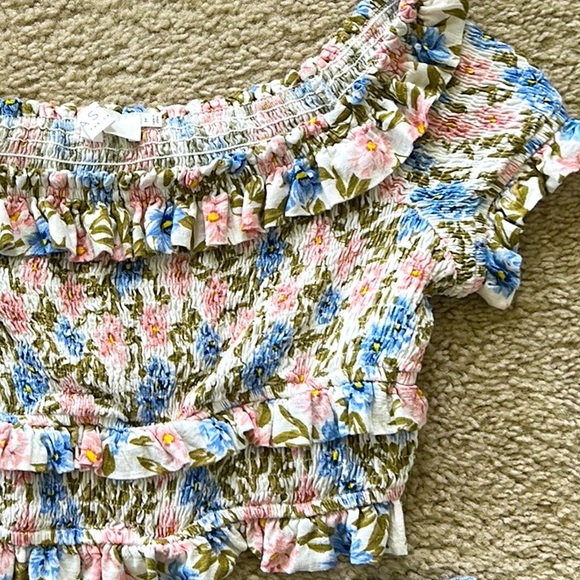 ASTR The Label Tori Off the Shoulder Smocked Crop Top - Picture 4 of 6